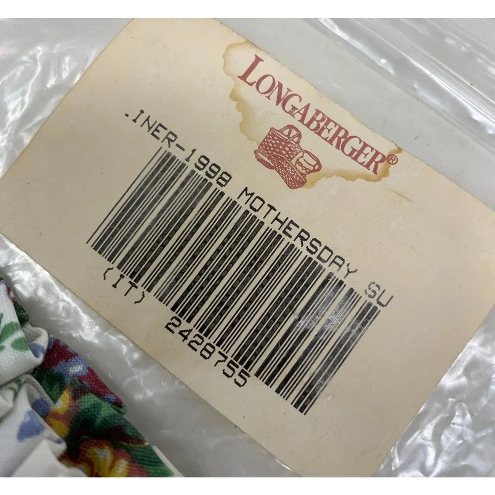Vintage 1998 NEW Longaberger Mother's Day Floral Liner Only #2428755 NIP